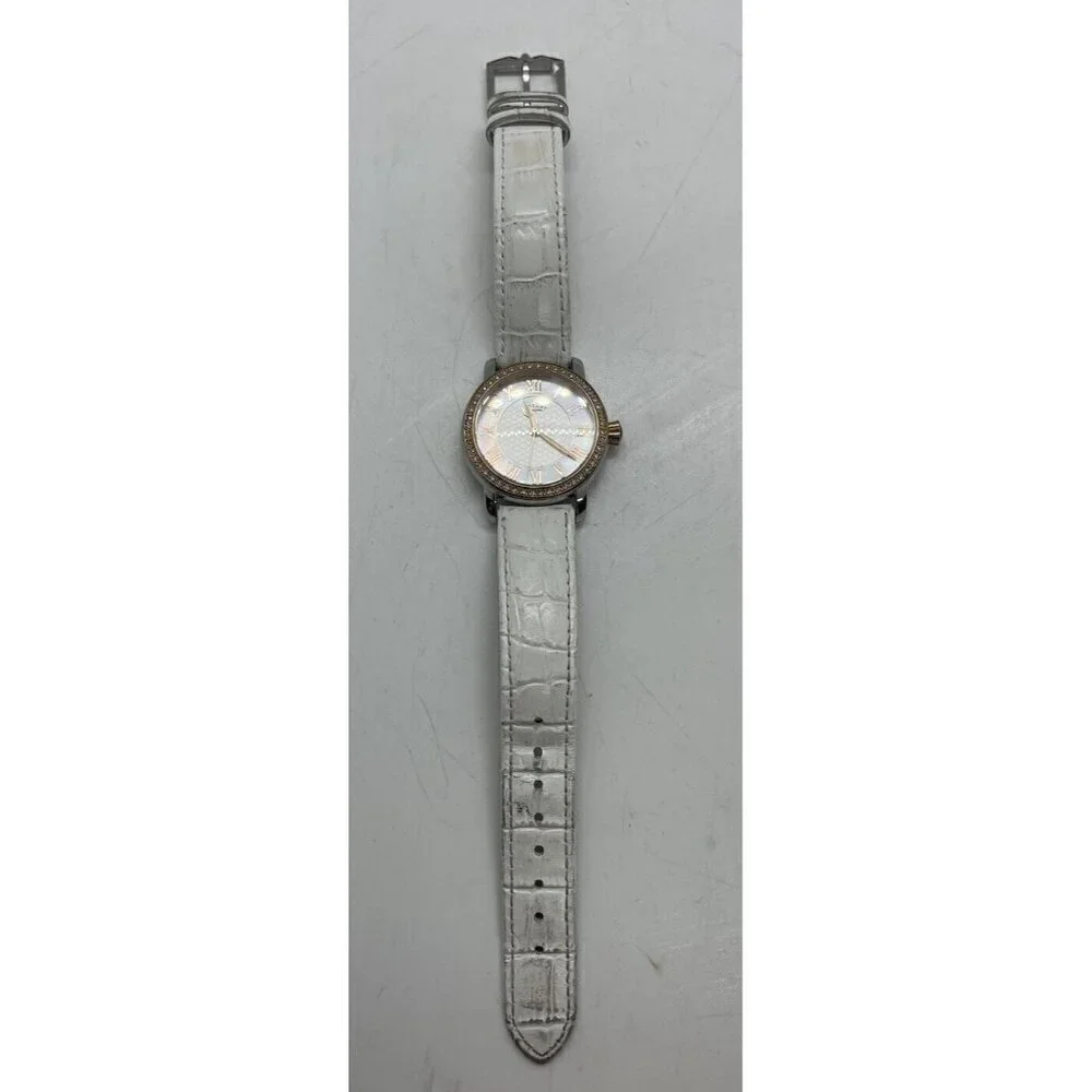 Rotary Women's Classic Quartz MOP Dial Watch White Leather Strap LS00109/061